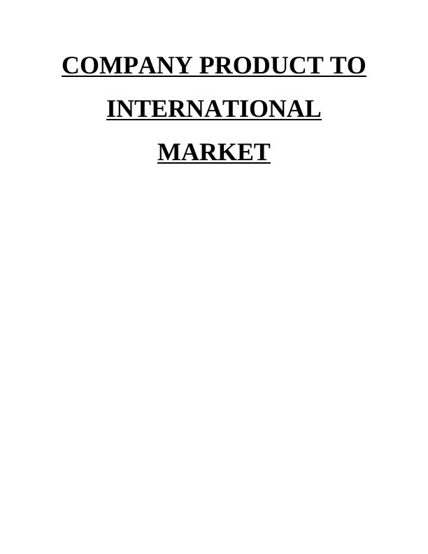 Company Product to International Market Introduction_1
