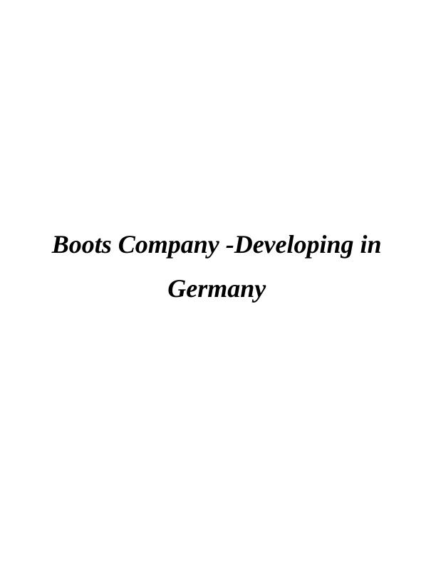 Essay on Boots Company in Germany Report_1