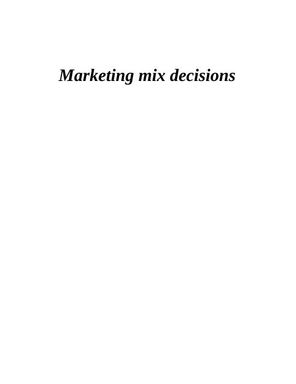 Marketing Mix Decisions - Apple_1