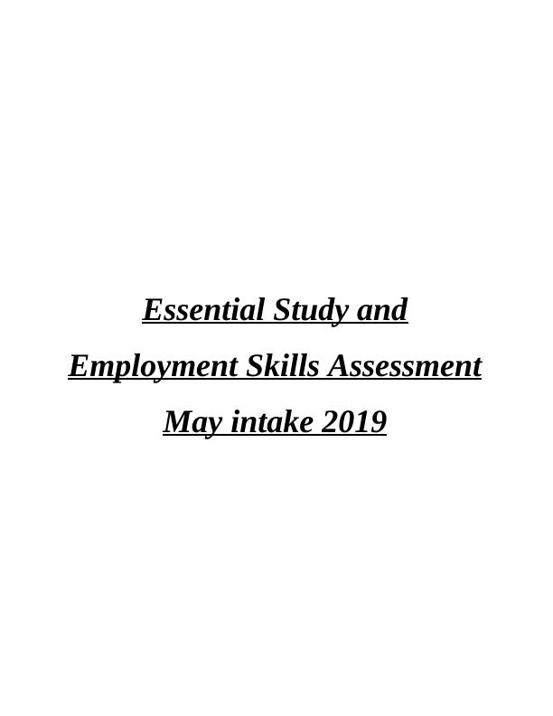 Essential Study & Employment Skills Assignment_1