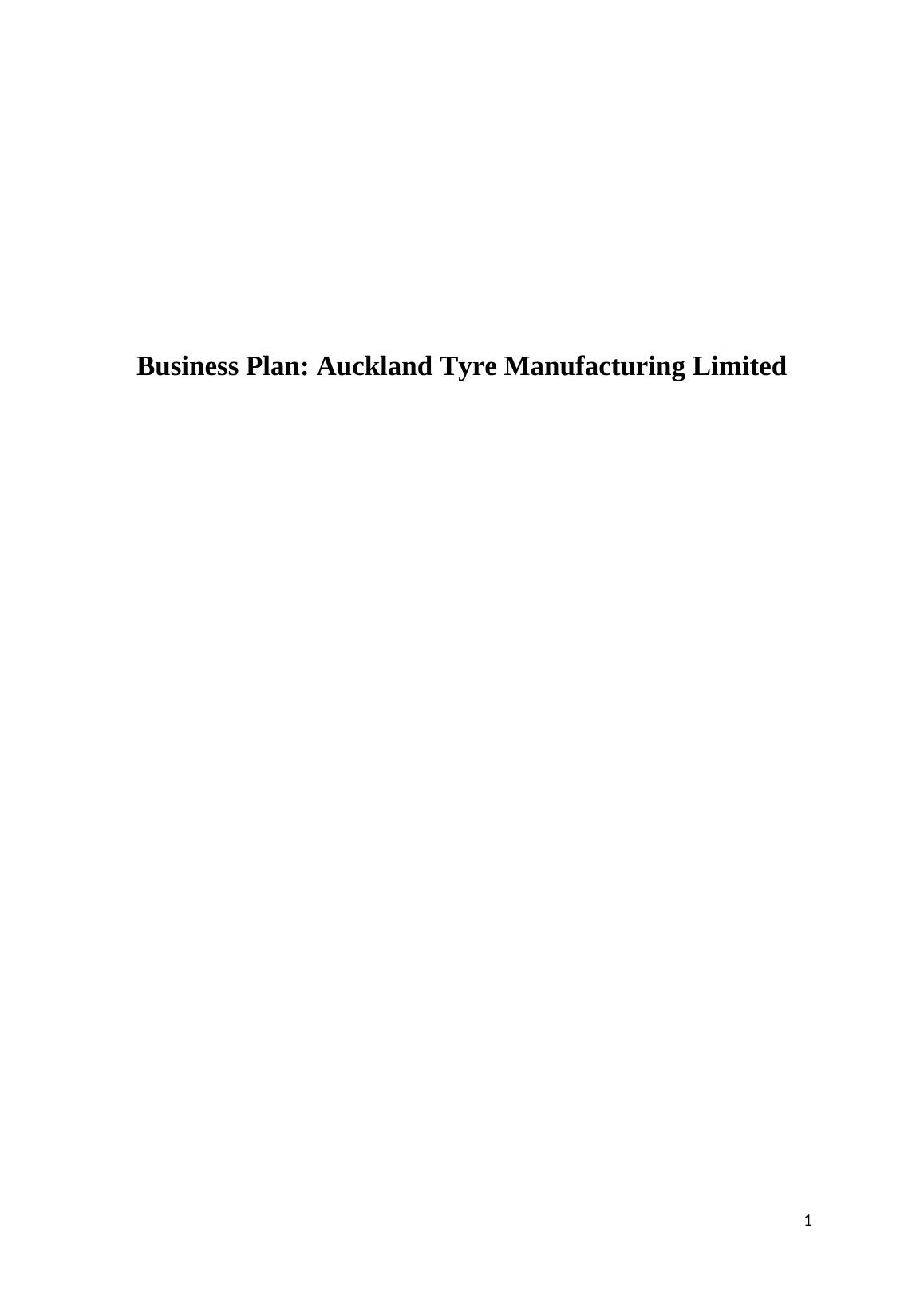 tyre manufacturing business plan