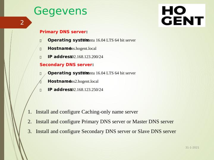 Master and slave DNS-servers - Assignment_2
