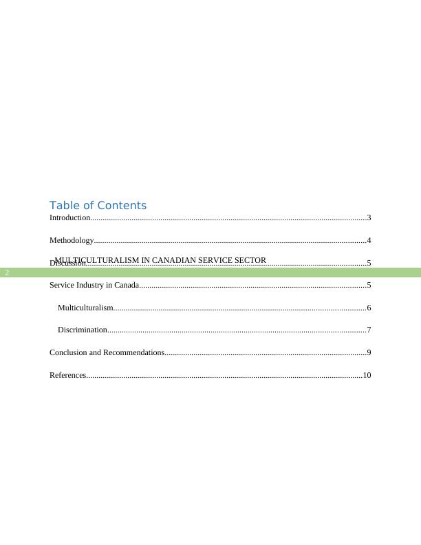 Multiculturalism in Canadian Service Sector