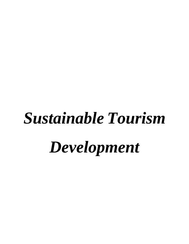 Towards Sustainable Tourism Development INTRODUCTION_1