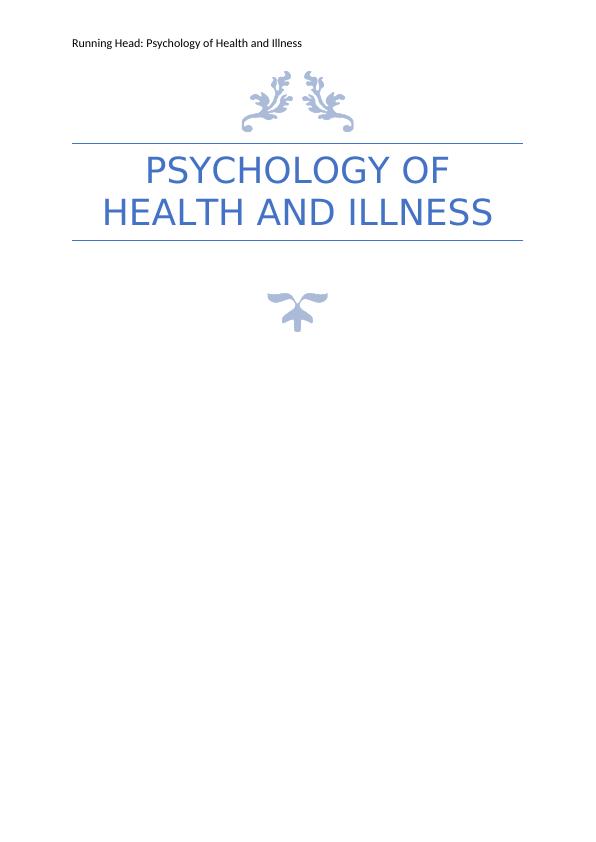 Psychology of Health and Illness Assignment PDF_1