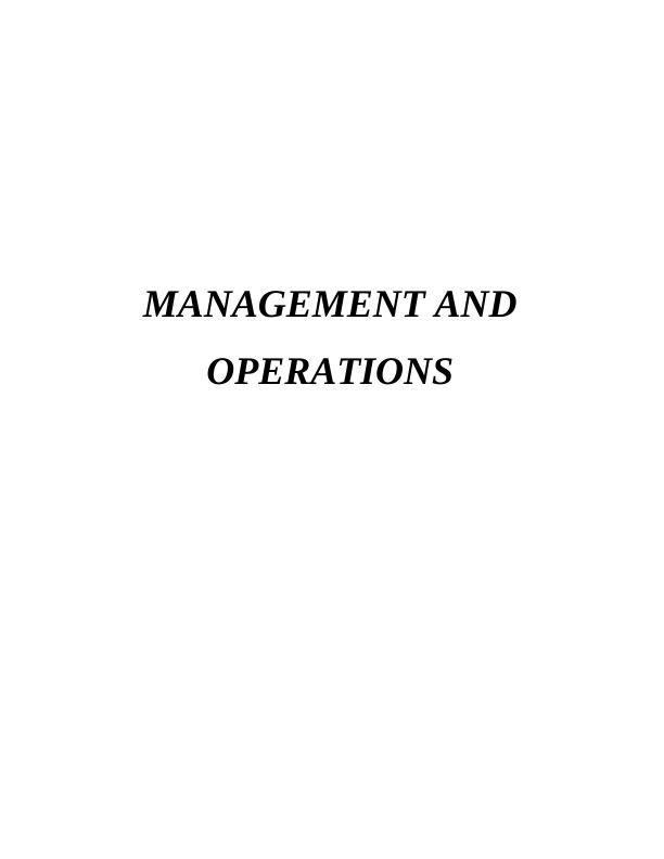 Management and Operations Assignment Solution - Kingfisher Plc_1