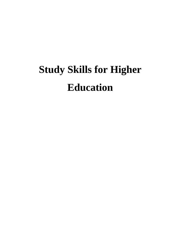 Study skills for higher education -  Assignment PDF_1