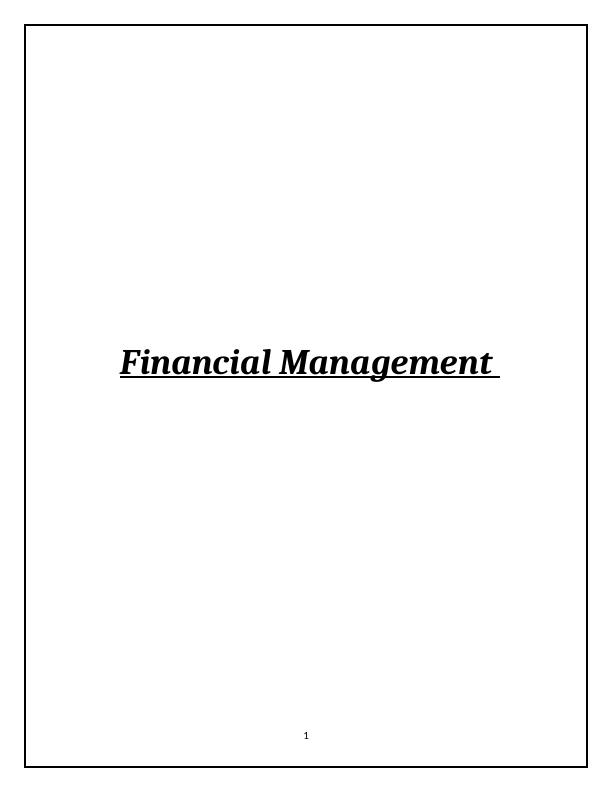 (Doc) Assignment on Financial Management_1