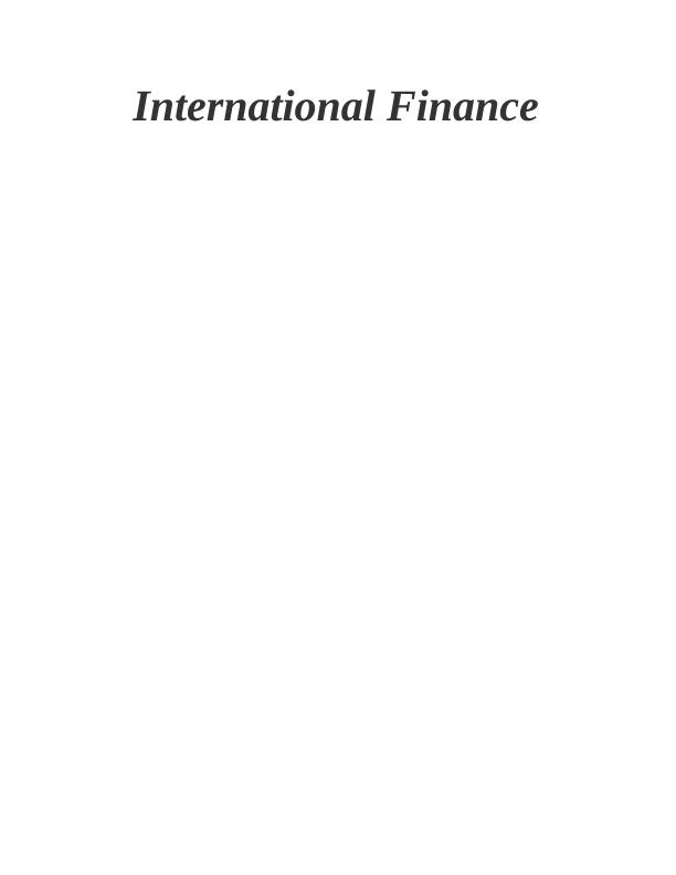 international finance assignment topics