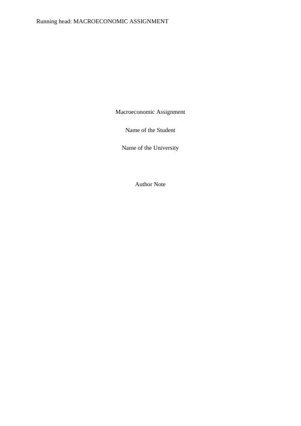 Macroeconomic Analysis  - Assignment_1