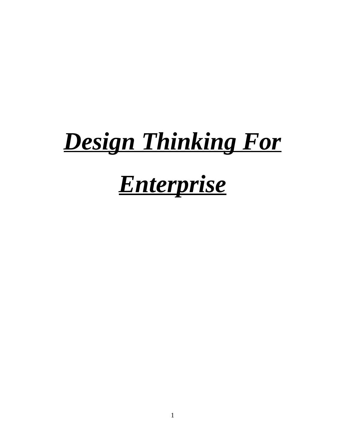 Design Thinking For Enterprise_1