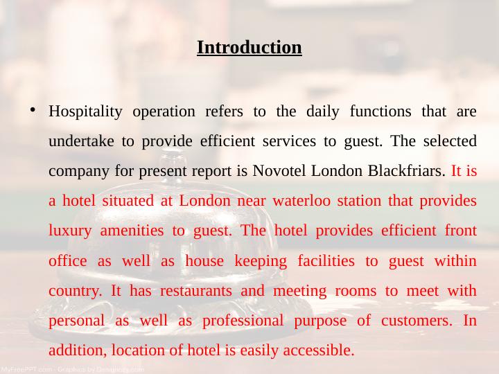 Hospitality Operations in Novotel London_2