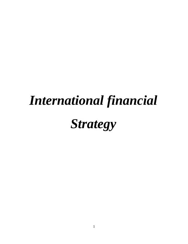 International financial Strategy - Casestudy_1