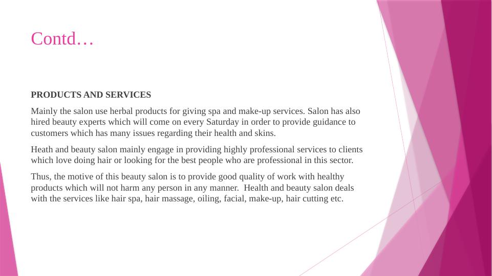 Health and Beauty Salon: Overview, Products, Services, Objectives, Marketing Mix_3