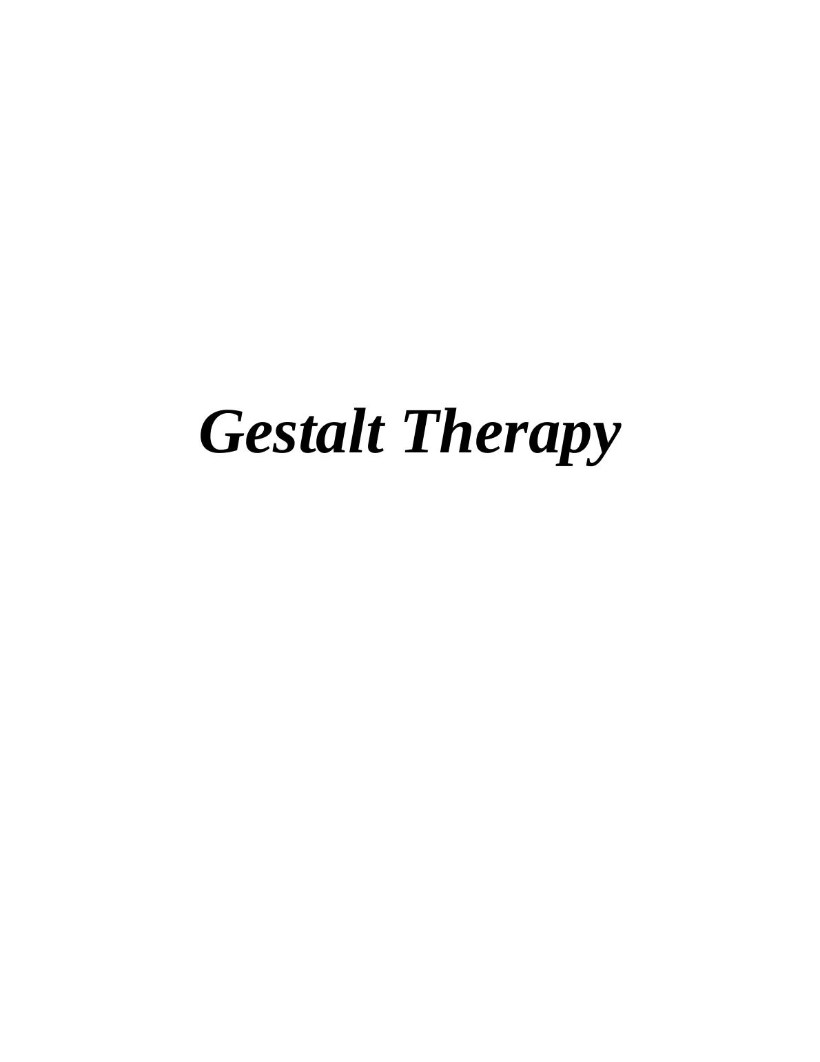 gestalt therapy case study essay