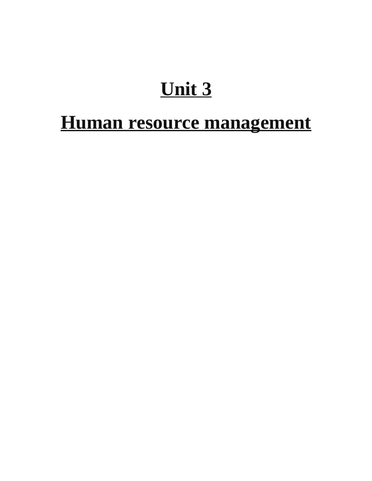 Unit 3 Human resource management  Assignment_1