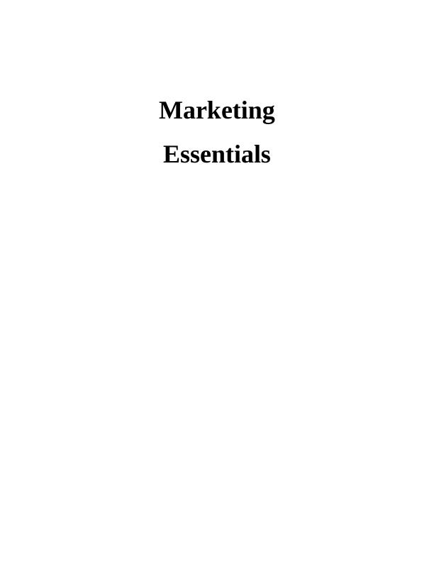 Marketing Essentials - Coca Cola Assignment_1