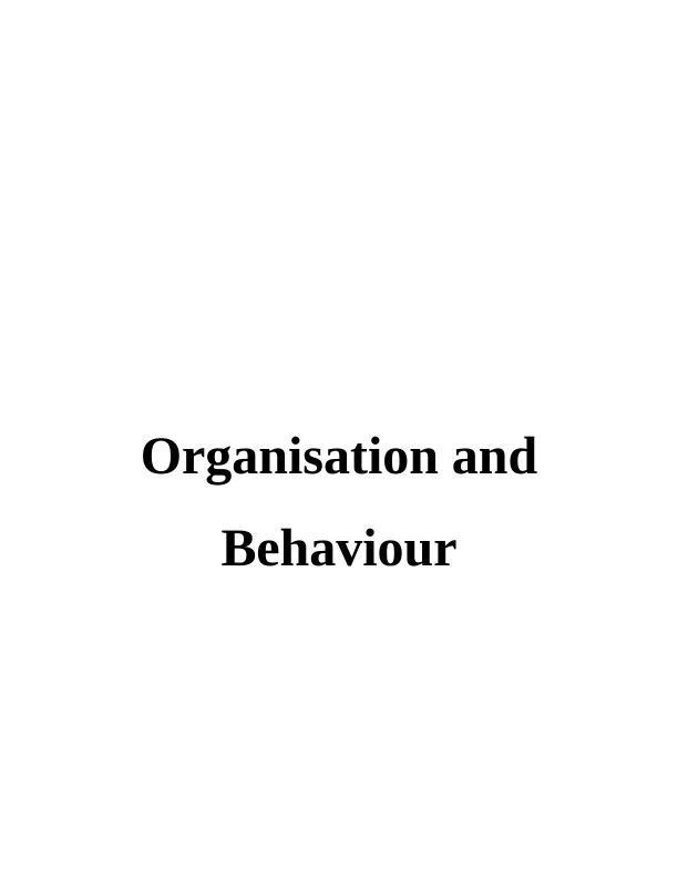 Assignment on   Organizational Behavior_1