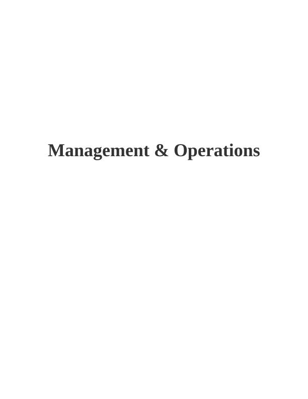 Management & Operations Assignment Solved_1
