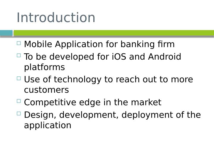 MOBILE APPLICATION FOR BANKING FIRM Project Management Plan_2