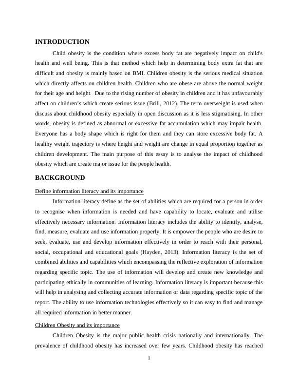 Children Obesity and Its importance Essay_3