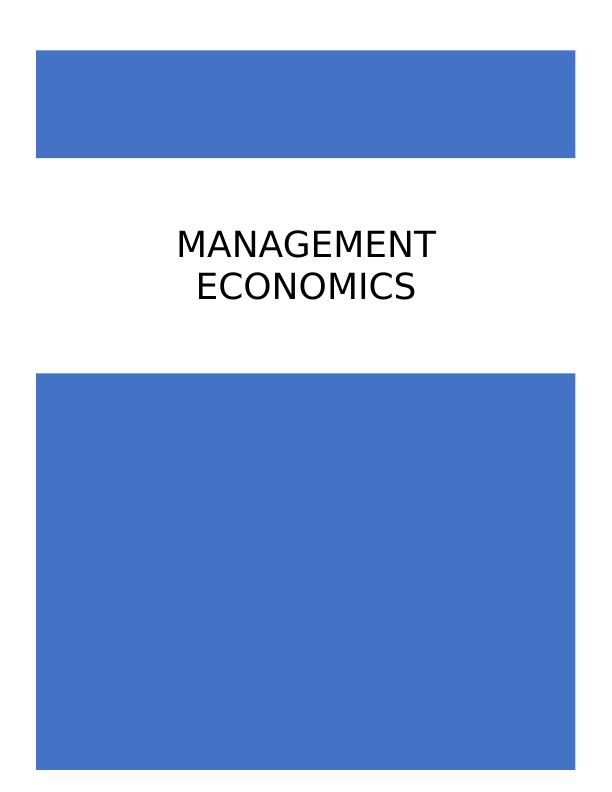 The Management Economics Assignment_1