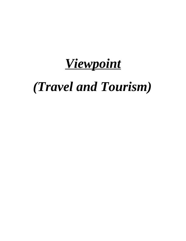 Travel and Tourism  - Assignment_1