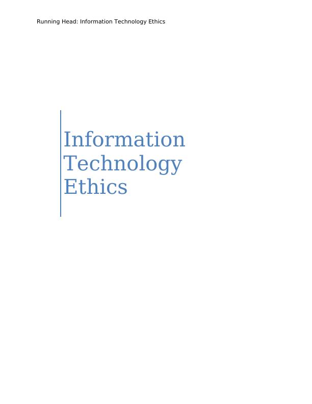 Information Technology Ethics Assignment : DET_1