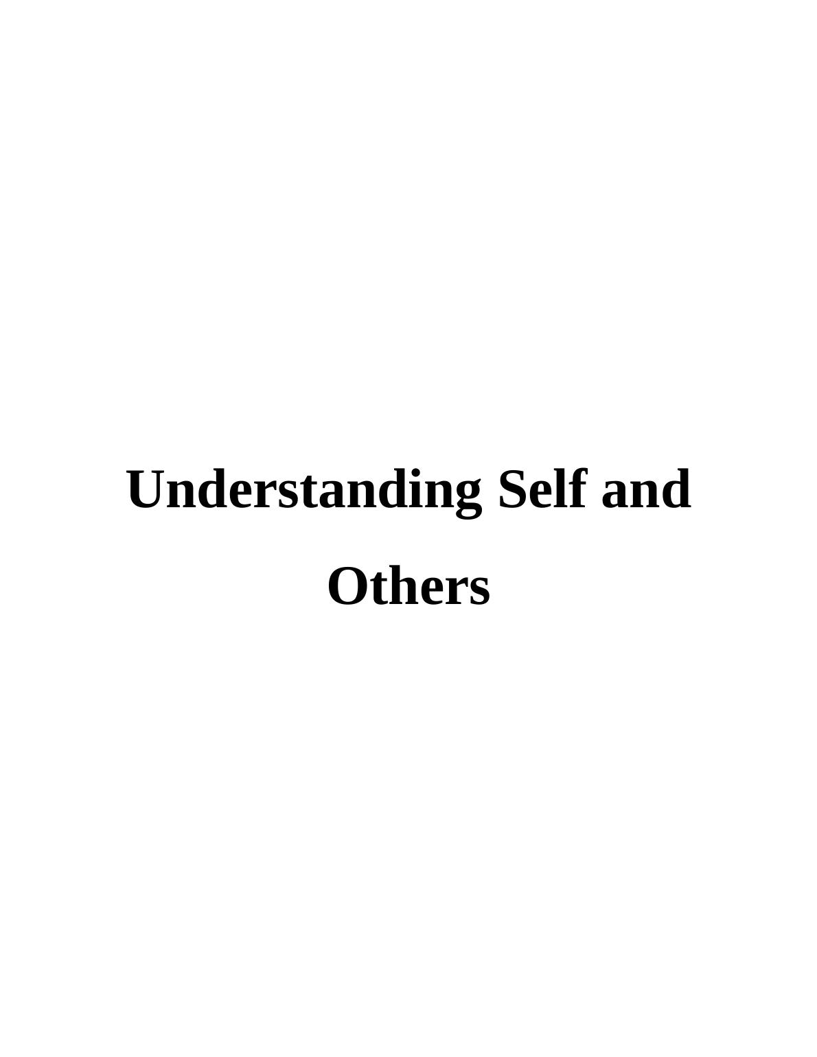Research on Understanding Self and Others_1