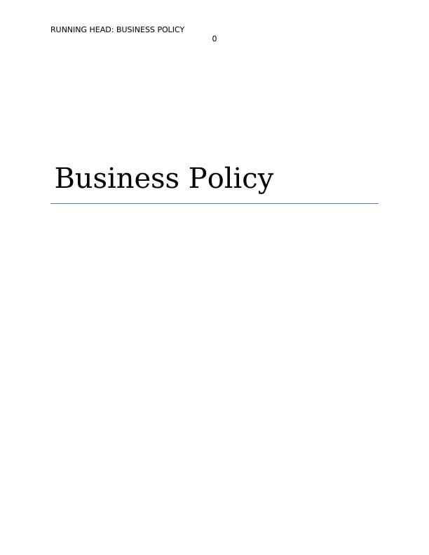 Business Policy Assignment 2022_1
