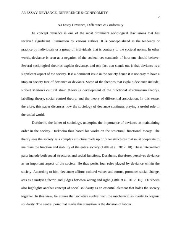 Paper On Sociology Of Deviance - Desklib_2