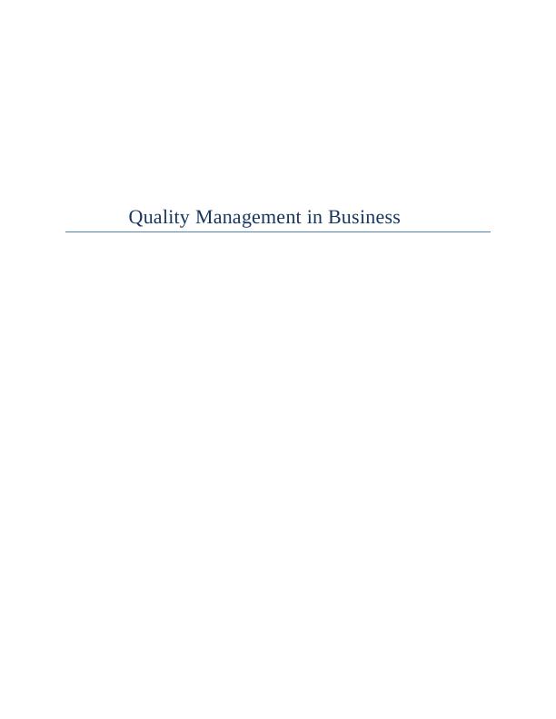 Quality Management in Business - The Rose and Crown Hotel_1