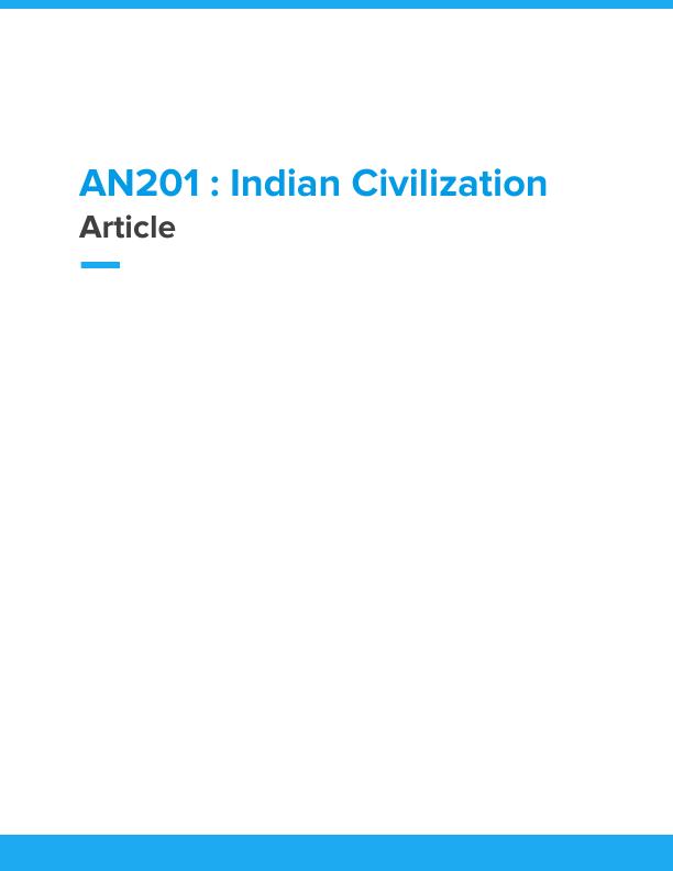 AN201 : Indian Civilization Article_1