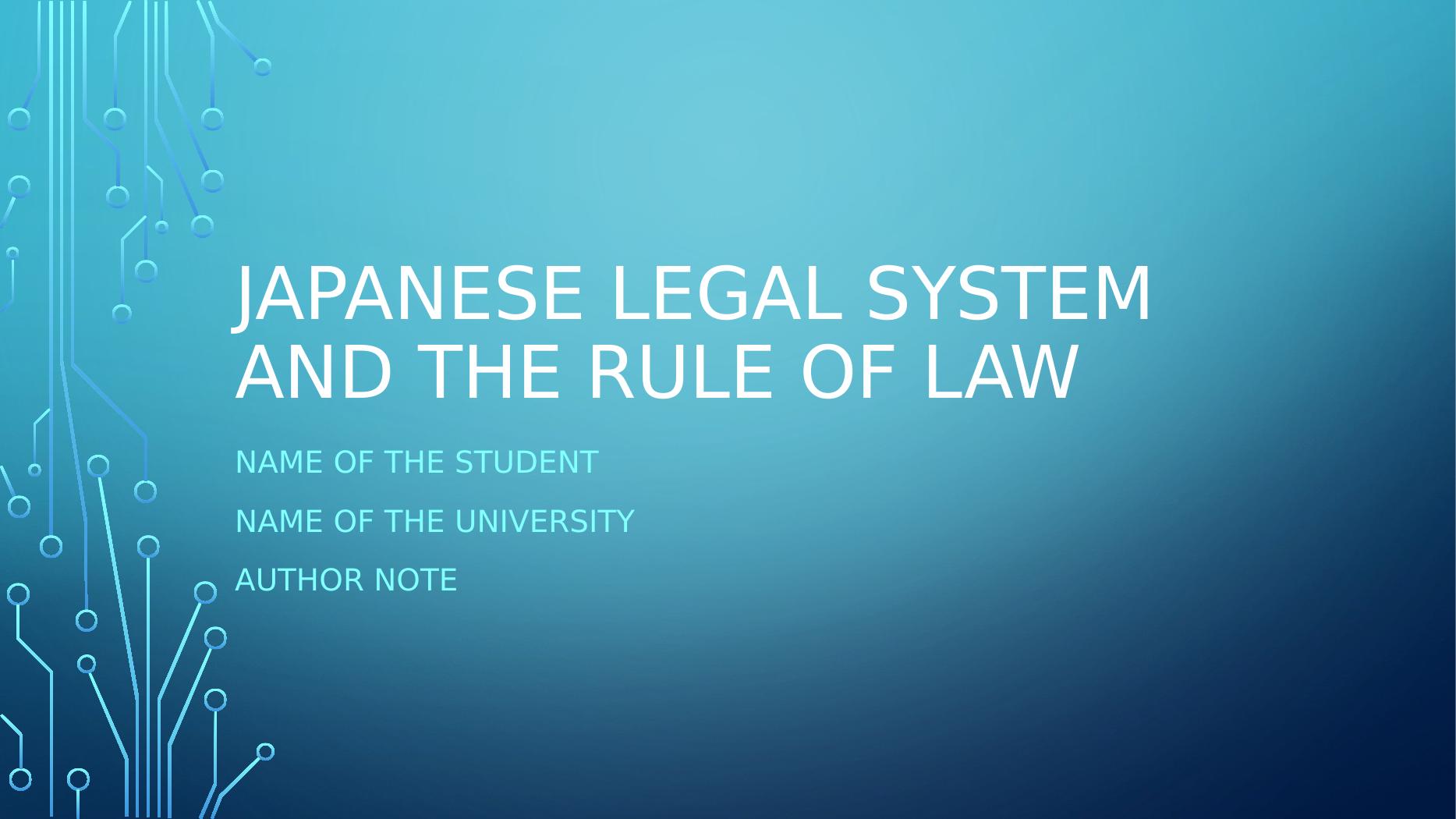 JAPANESE LEGAL SYSTEM AND THE RULE OF LAW NAME OF THE STUDENT   51346e12e46e4832b671959daec1285c 