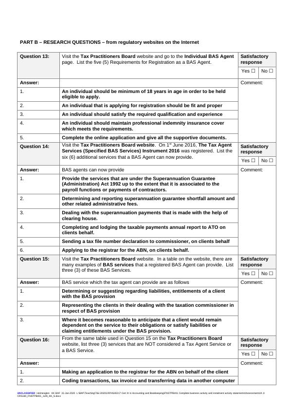 Requirements for Registration as a BAS Agent