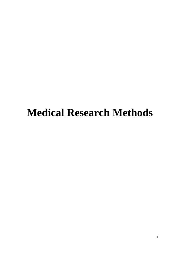 Medical Research Methods Assignment_1