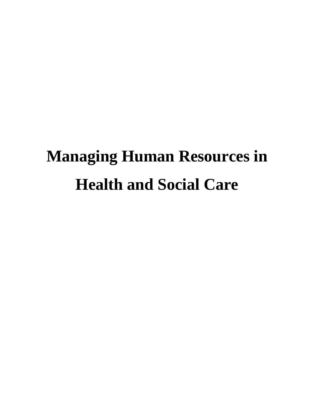 Human Resource in Social and Healthcare Sector of St-Margaret's Nursing Home : Report_1