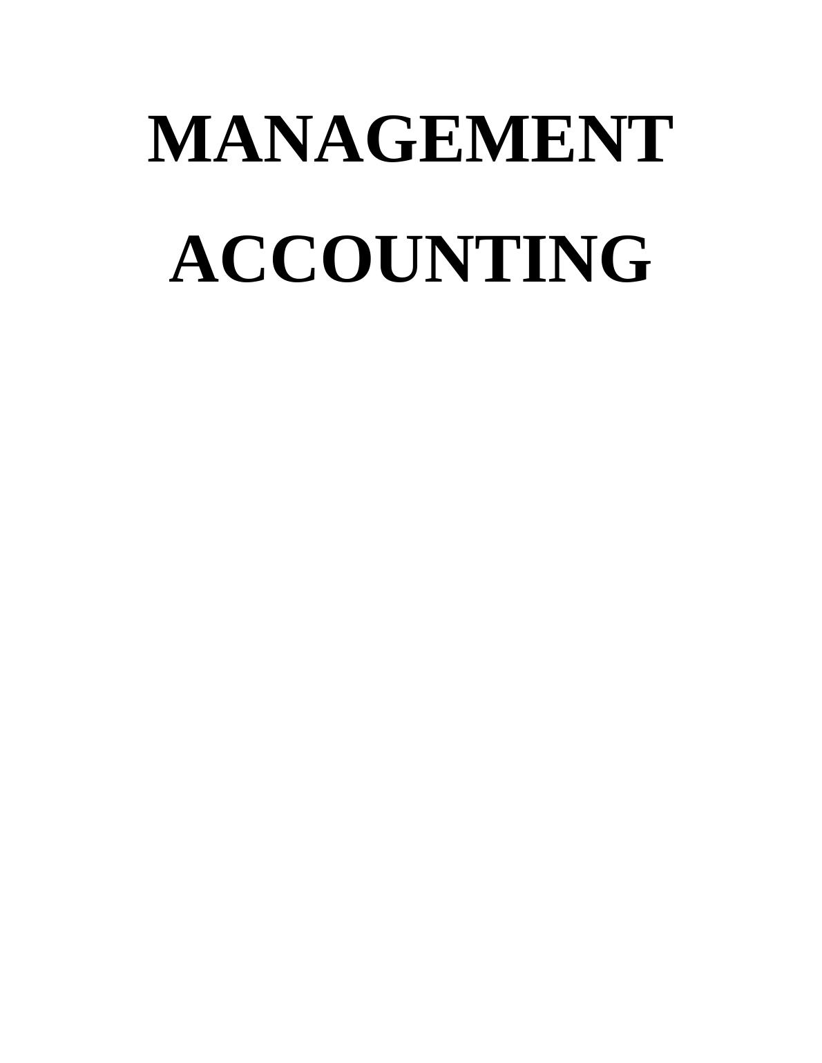 Report on the Dynamics of Management Accounting_1