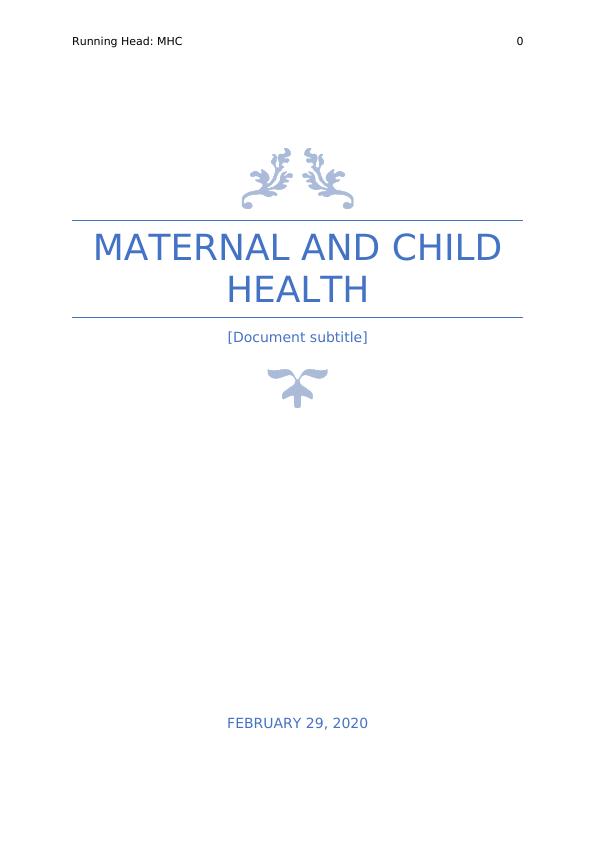 Maternal and Child Health | Report_1