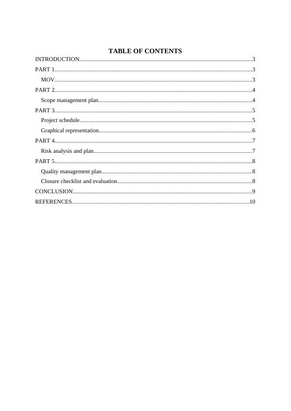 Project management table of contents_2