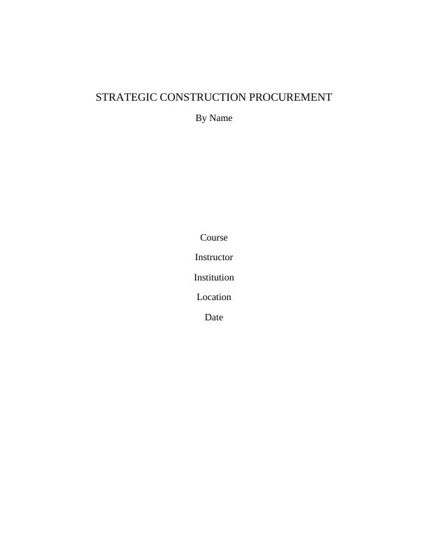Strategic Construction Procurement: Methods_1