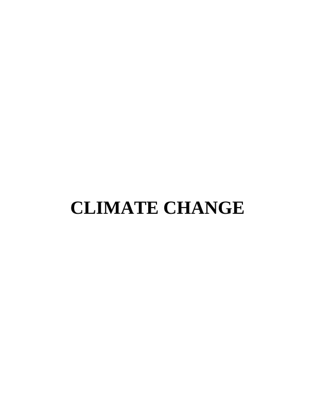 Assignment on Climate Change Sample_1