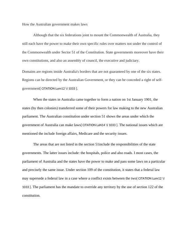 Assignment on Creation of the Australian Constitution_2
