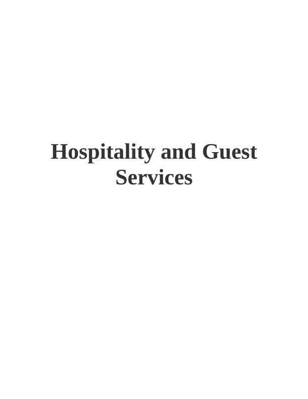 Hospitality and Guest Services Assignment_1