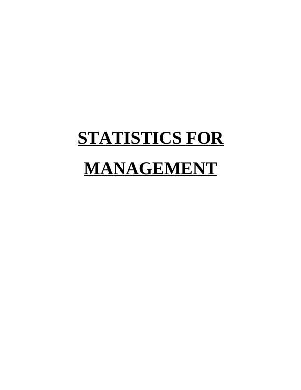 Assignment of Statistics for Management_1