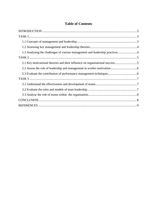 Concepts of Management and Leadership : Report_2