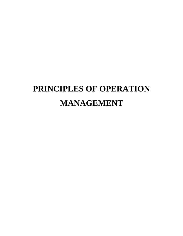 Assignment on Principles of Operation Management_1