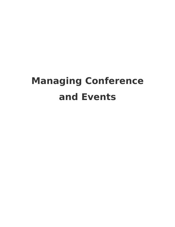 Managing Conference and Events Assignment - Kuoni Destination Management company_1
