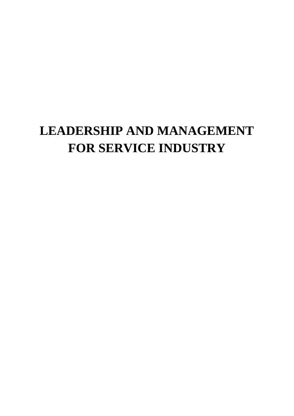 Leadership and Management for Service Industry_1