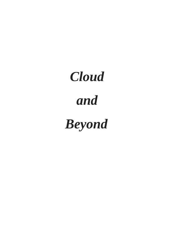 Cloud Computing Beyond INTRODUCTION 3 MAIN BODY3 Recommendation_1